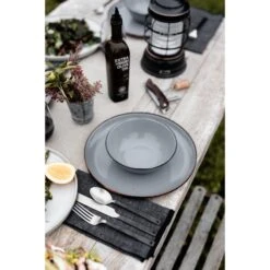 Barebones Emaille Plat Bord ø 280 Mm Grey 2-pack -Buiten Kamperen Winkel 107141 900 03 1