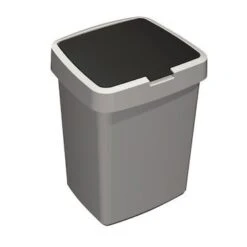 Sunware Delta Prullenbak 10L Met Klep Deksel Metaal Zwart