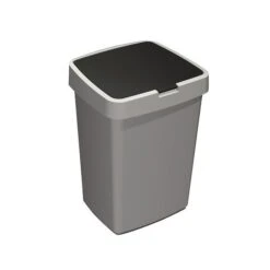 Sunware Delta Prullenbak 25L Met Klep Deksel Metaal Zwart