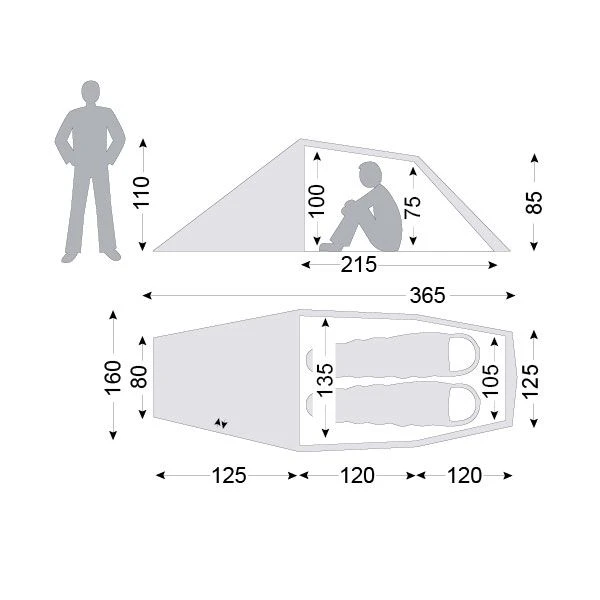 Nordisk Halland 2 LW Lichtgewicht Tunneltent 2 Nordisk Halland 2 LW Lichtgewicht Tunneltent - Afbeelding 2