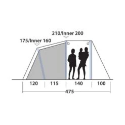 Outwell Rosedale 4PA Opblaasbare Tent -Buiten Kamperen Winkel 111990 300 11 1