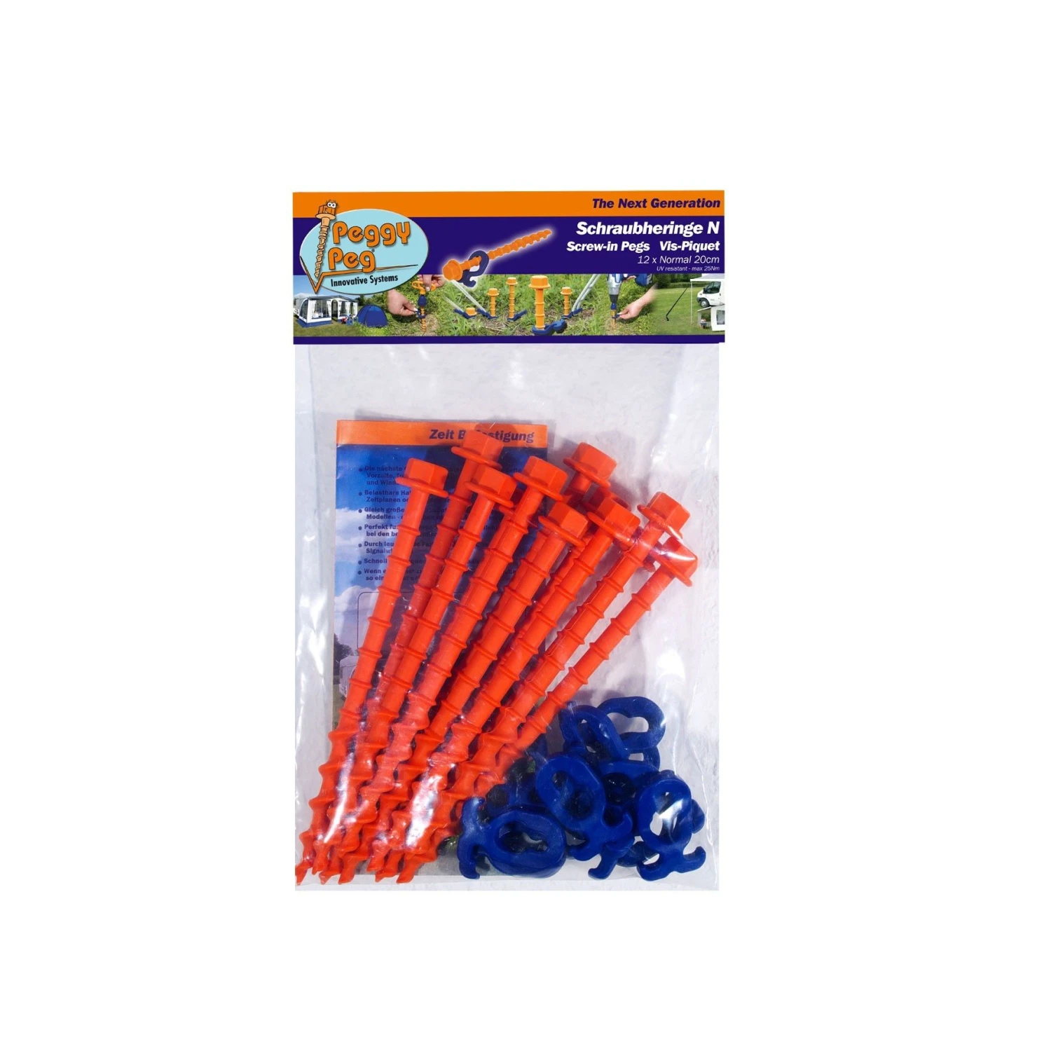 Peggy PegSchroefharing Set Oranje Blauw 2 Peggy PegSchroefharing Set Oranje Blauw - Afbeelding 2