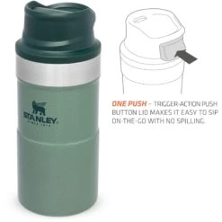Stanley PMIClassic Trigger-Action Thermosbeker 250 Ml Hammertone Green -Buiten Kamperen Winkel 115050 300 05