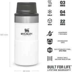 Stanley PMIClassic Trigger-Action Thermosbeker 250 Ml Polar 7 Stanley PMIClassic Trigger-Action Thermosbeker 250 Ml Polar -Buiten Kamperen Winkel 115052 100 03