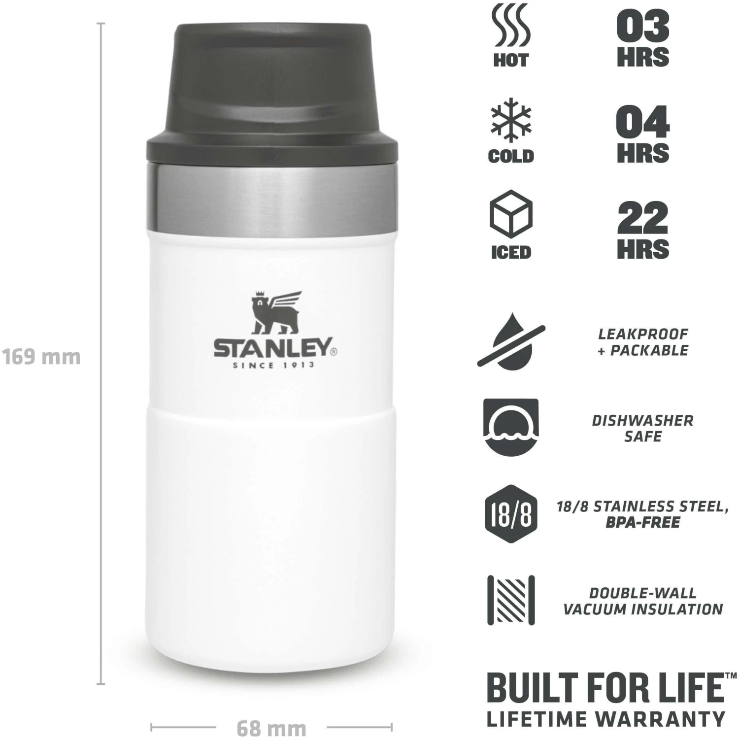 Stanley PMIClassic Trigger-Action Thermosbeker 250 Ml Polar 3 Stanley PMIClassic Trigger-Action Thermosbeker 250 Ml Polar - Afbeelding 3