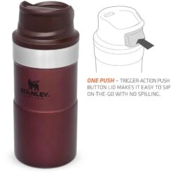 Stanley PMIClassic Trigger-Action Thermosbeker 250 Ml Wine 9 Stanley PMIClassic Trigger-Action Thermosbeker 250 Ml Wine -Buiten Kamperen Winkel 115054 600 05