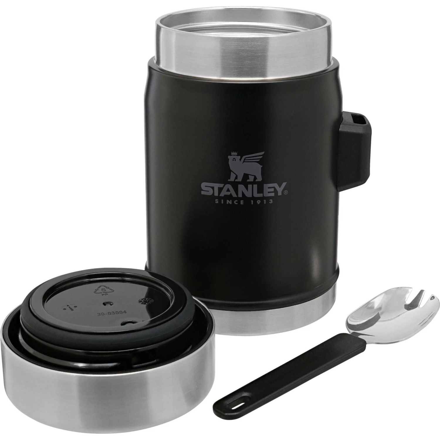 Stanley PMIClassic Legendary + Spork Lunchbeker 400 Ml Matte Black Pebble 2 Stanley PMIClassic Legendary + Spork Lunchbeker 400 Ml Matte Black Pebble - Afbeelding 2