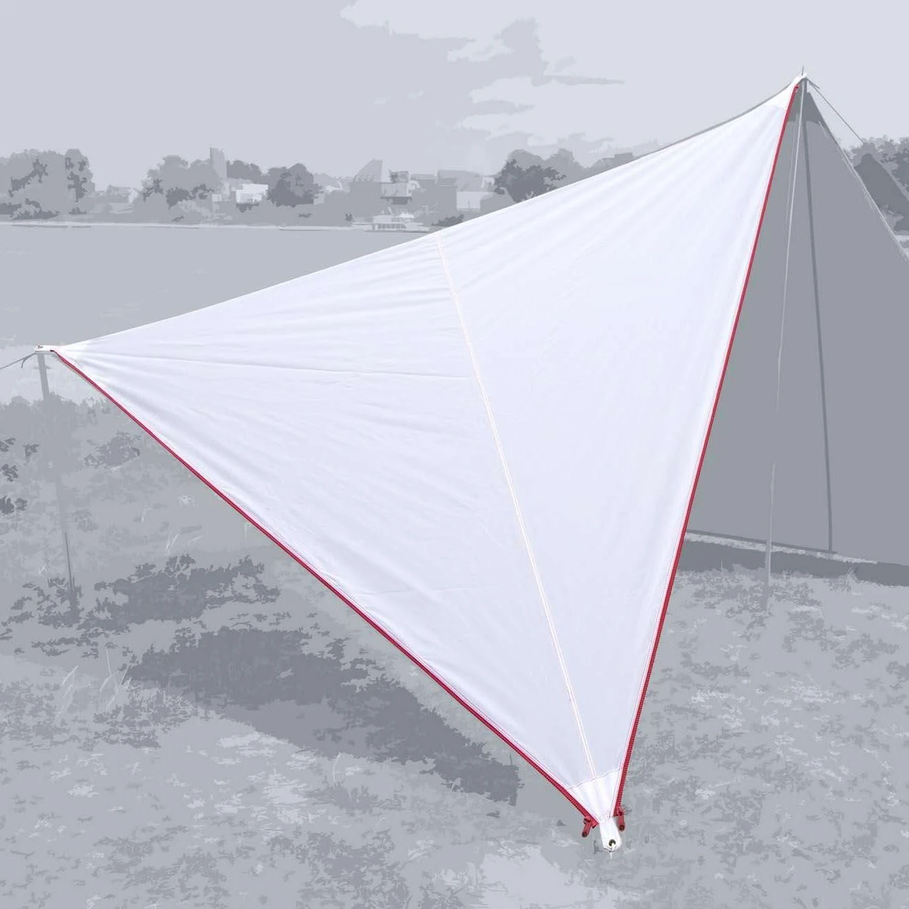 High PeakCanvas Plain Set Tarp 250 X 250 X 250 White Red 1 High PeakCanvas Plain Set Tarp 250 X 250 X 250 White Red