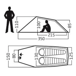 Nordisk Halland 2 PU Lichtgewicht Tunneltent -Buiten Kamperen Winkel 142178 300 08