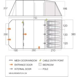 Vango Lismore 600XL Tunneltent -Buiten Kamperen Winkel 143524 900 05