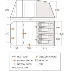 Vango Lismore 450 Tunneltent -Buiten Kamperen Winkel 143525 900 05